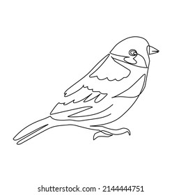 Vector illustration of bird in line art style