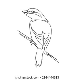 Vector illustration of bird in line art style