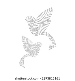 vector illustration of Bird Line Art. continuous line design bird sign.