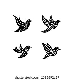 a vector illustration of a bird logo set