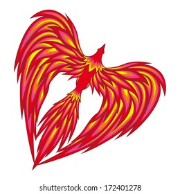 Vector illustration of Bird of love isolated on white.