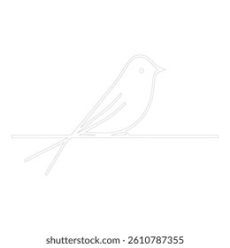 Vector illustration of a bird on a branch. 