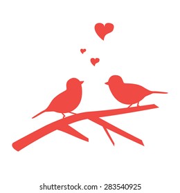 vector illustration of the bird on branch