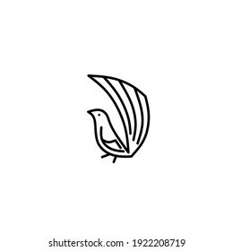 Ilustración vectorial de un pájaro sobre un fondo blanco