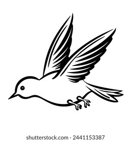 Vector illustration of a bird outline icon, perfect for wildlife projects.