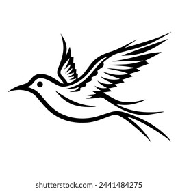 Vector illustration of a bird outline icon, perfect for wildlife projects.