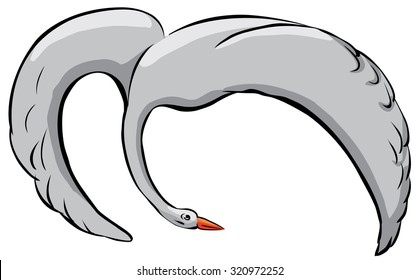Vector illustration of a bird with outspread wings.