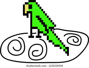 vector illustration of Bird in pixel style