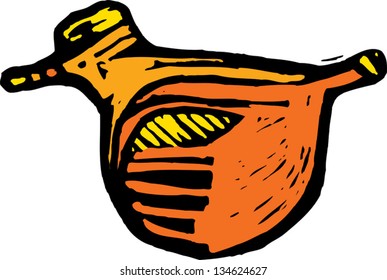 Vector illustration of Bird Sculpture
