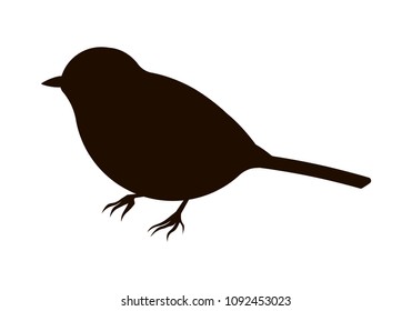 Vector illustration of a bird silhouette isolated on white.