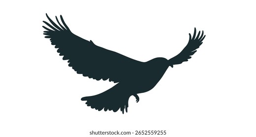 vector illustration of a bird silhouette with outstretched wings