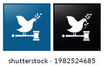 vector illustration of a bird sitting on a hammer. Peace, justice and strong institutions icon. Corporate social responsibility.  
 
