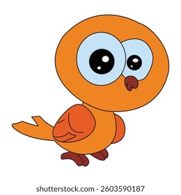 Vector illustration bird in sitting and watching