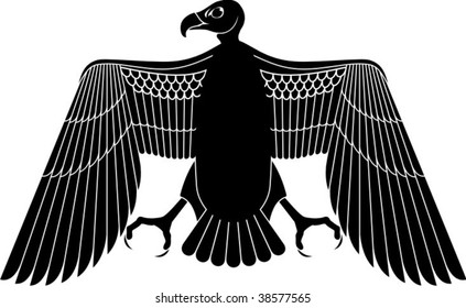 Vector illustration of bird stylized silhouette