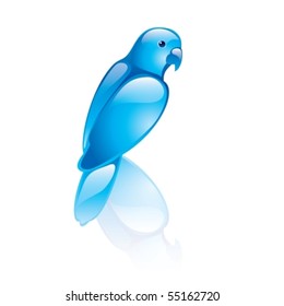 Vector illustration of bird symbol. Blue design.