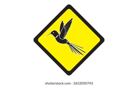 Vector illustration of a bird warning sign. Used in areas where birds may pose a hazard or need special attention