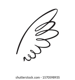 Vector illustration of Bird wing white feathers dove swan angel