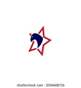 Vector illustration of bird's head and star for icon, symbol or logo. suitable for logos of all types of businesses