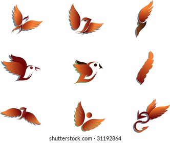 Vector illustration of birds - icon set number 3. Please visit my portfolio for similar images!