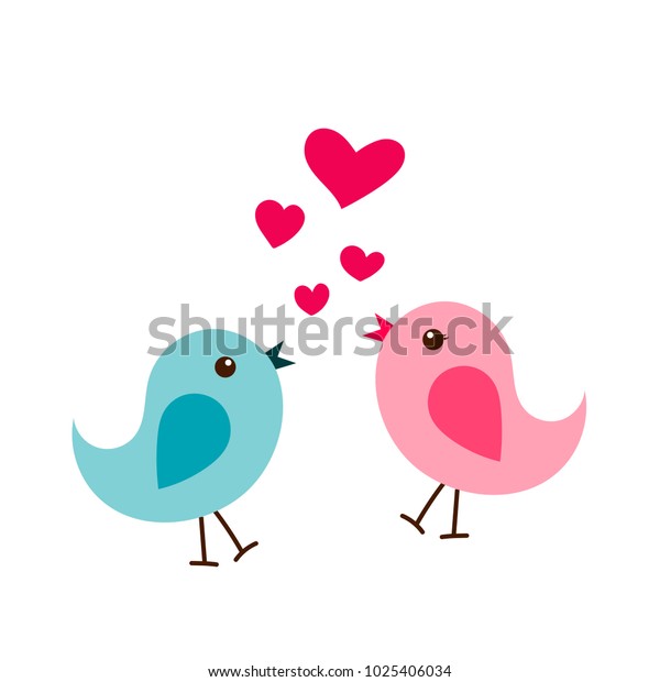 Vector illustration of birds in love