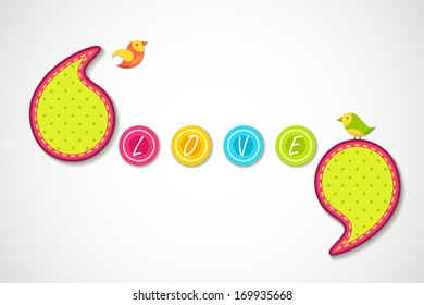 vector illustration of birds in love background