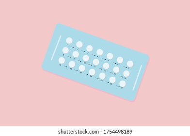 Vector illustration of birth control pills