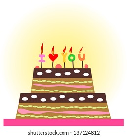 Vector illustration of a birthday cake