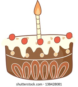 Vector illustration of a birthday cake