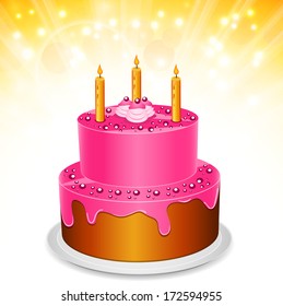 Vector illustration of birthday cake.
