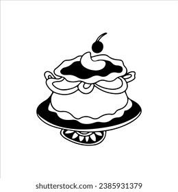 vector illustration of birthday cake