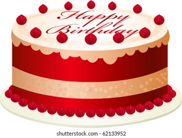 Vector illustration of birthday cake