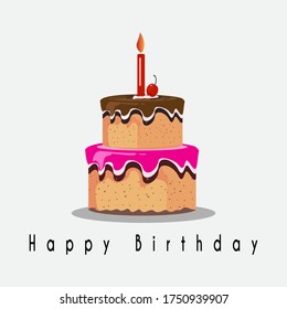 Vector illustration of a birthday cake concept design