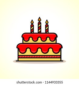 Vector illustration of birthday cake icon design