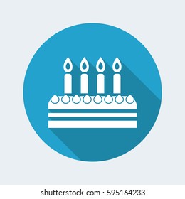 Vector illustration of birthday cake icon