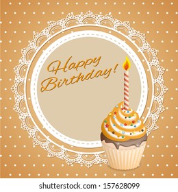vector illustration  birthday cake on the background- eps10