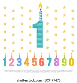 Vector Illustration of birthday candles