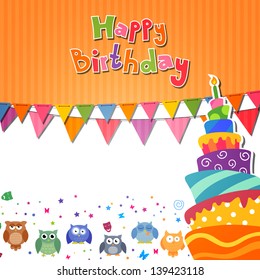 Ilustración vectorial de una tarjeta de cumpleaños