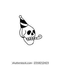 vector illustration of birthday concept skull