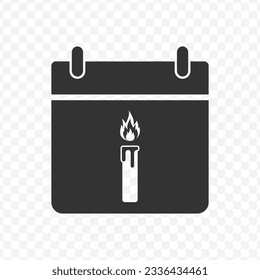 Ilustración vectorial del icono de fecha de cumpleaños en color oscuro y fondo transparente (PNG).