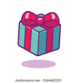 Vector illustration of a birthday gift wrap for Christmas. This image is great for stickers or t-shirt designs.