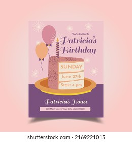 Vector Illustration of Birthday Invitation Flyer, Poster