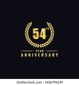 Vector Illustration Birthday Logo Number 54 Stock Vector (Royalty Free ...