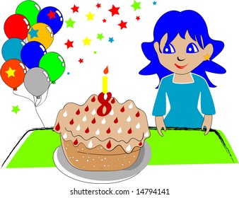 Vector illustration of a birthday party