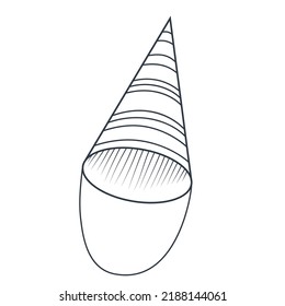 Vector illustration of a birthday party cone hat, hand drawn illustraton for postcards design, birthday presents, gift shops, web resources, any kind of using. 