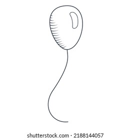 Vector illustration of a birthday party helium balloon, hand drawn illustraton for postcards design, birthday presents, gift shops, web resources, any kind of using. 