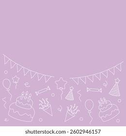 Vector illustration of the birthday party icon background on a pink background.