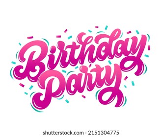 Vector illustration. Birthday Party typography vector design for greeting cards and poster. Design template for birthday celebration.