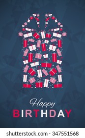 Vector Illustration of Birthday Presents. Flat Design Style.
