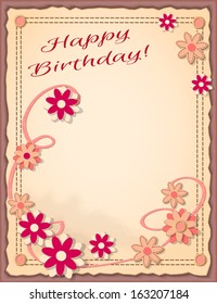 vector illustration birthday scrapbooking card - eps10