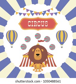 vector illustration. Birthday in the style of the circus